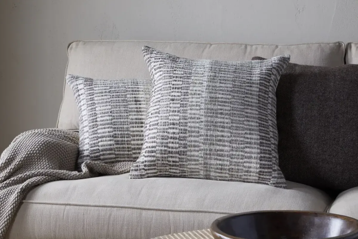 Bedroom Textiles|Cushions^Nkuku Aahna Wool Cushion Cover - Charcoal