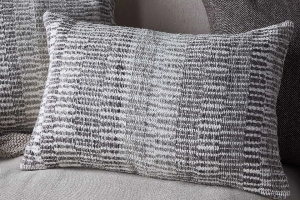 Bedroom Textiles|Cushions^Nkuku Aahna Wool Cushion Cover - Charcoal