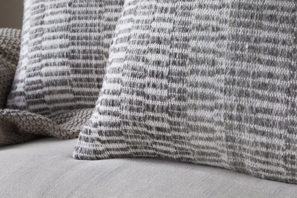 Bedroom Textiles|Cushions^Nkuku Aahna Wool Cushion Cover - Charcoal