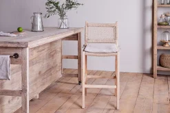 Kitchen & Dining|Bar Stools & Bar Chairs^Nkuku Aamani Mango Wood & Cord Counter Chair - Natural