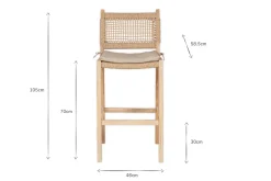 Kitchen & Dining|Bar Stools & Bar Chairs^Nkuku Aamani Mango Wood & Cord Counter Chair - Natural