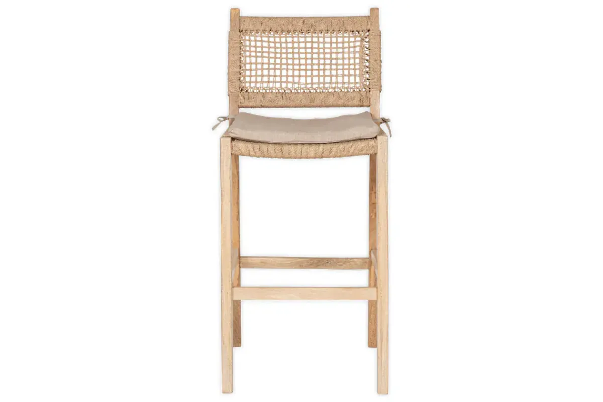 Kitchen & Dining|Bar Stools & Bar Chairs^Nkuku Aamani Mango Wood & Cord Counter Chair - Natural