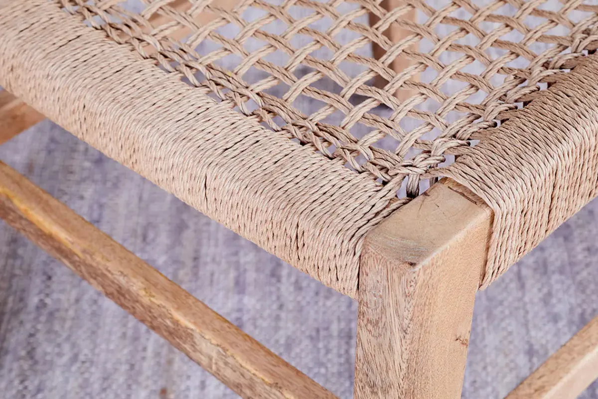 Kitchen & Dining|Dining Chairs & Benches^Nkuku Aamani Mango Wood & Cord Dining Chair - Natural