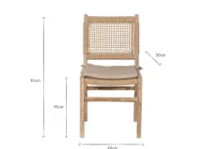Kitchen & Dining|Dining Chairs & Benches^Nkuku Aamani Mango Wood & Cord Dining Chair - Natural