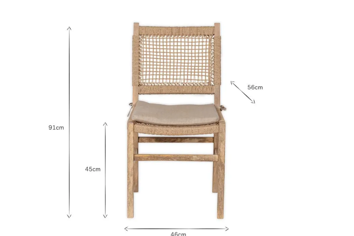 Kitchen & Dining|Dining Chairs & Benches^Nkuku Aamani Mango Wood & Cord Dining Chair - Natural