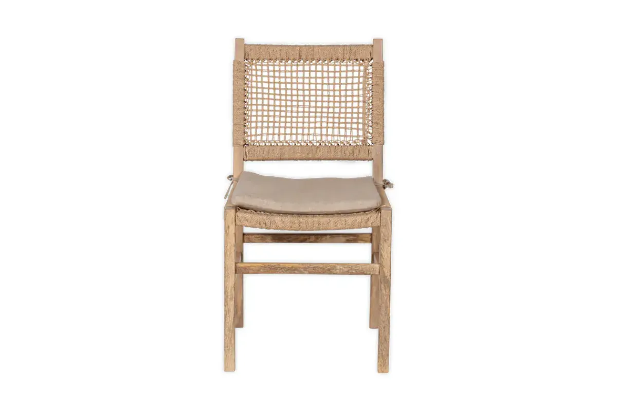 Kitchen & Dining|Dining Chairs & Benches^Nkuku Aamani Mango Wood & Cord Dining Chair - Natural