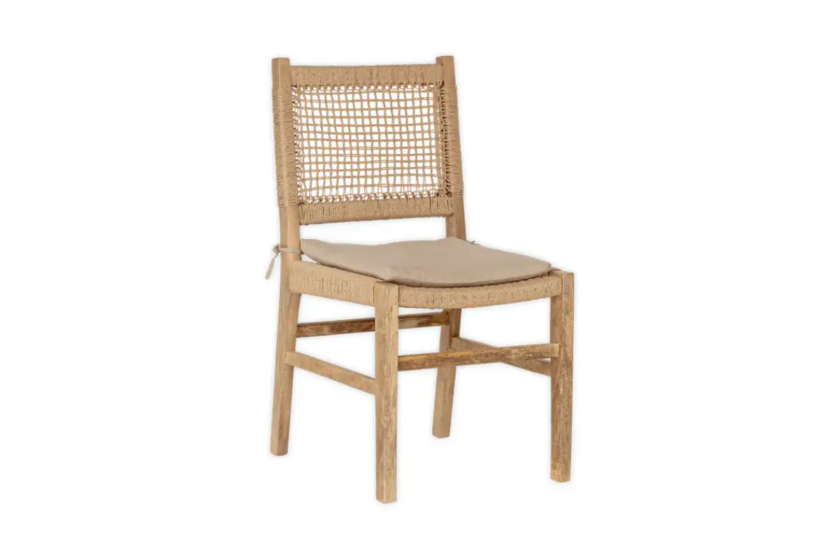 Kitchen & Dining|Dining Chairs & Benches^Nkuku Aamani Mango Wood & Cord Dining Chair - Natural