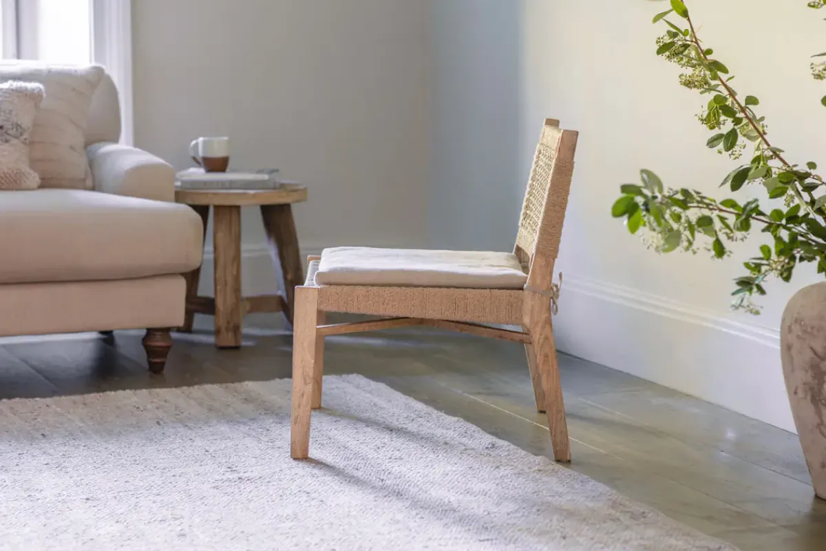 Bedroom|Living^Nkuku Aamani Mango Wood & Cord Occasional Chair - Natural