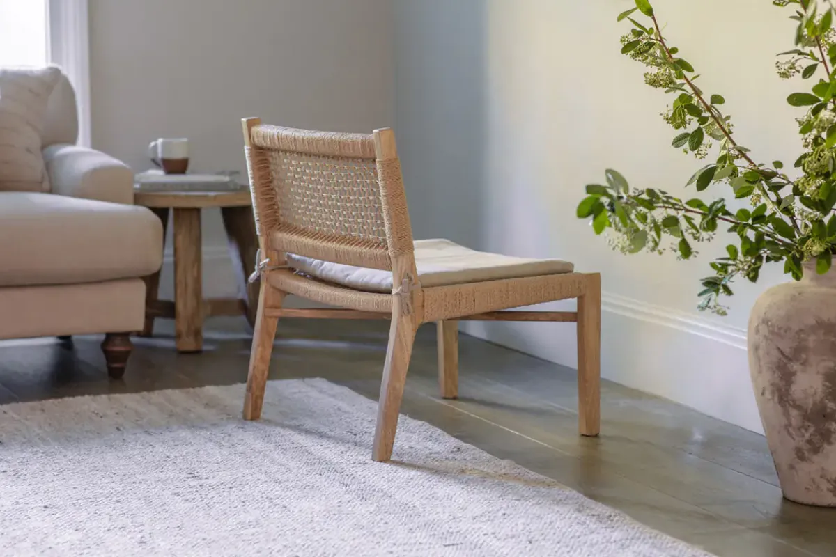 Bedroom|Living^Nkuku Aamani Mango Wood & Cord Occasional Chair - Natural