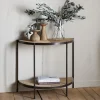 Living|Hallway & Bootroom^Nkuku Aasha Mango Wood Half Moon Console Table - Natural