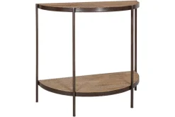 Living|Hallway & Bootroom^Nkuku Aasha Mango Wood Half Moon Console Table - Natural