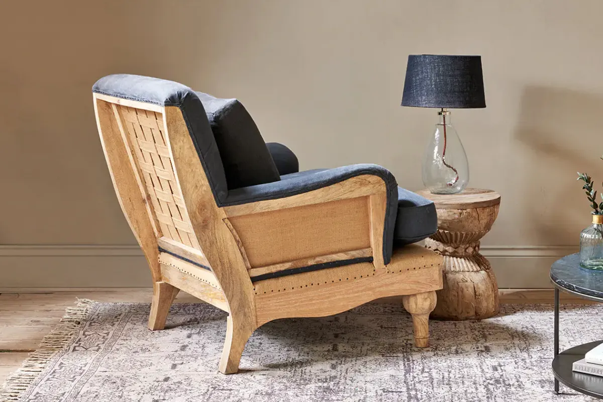 Living|Armchairs^Nkuku Abe Deconstructed Linen Armchair - Charcoal
