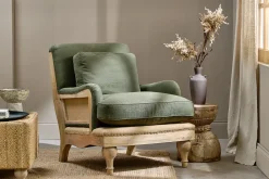 Living|Armchairs^Nkuku Abe Deconstructed Linen Armchair - Olive