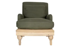 Living|Armchairs^Nkuku Abe Deconstructed Linen Armchair - Olive