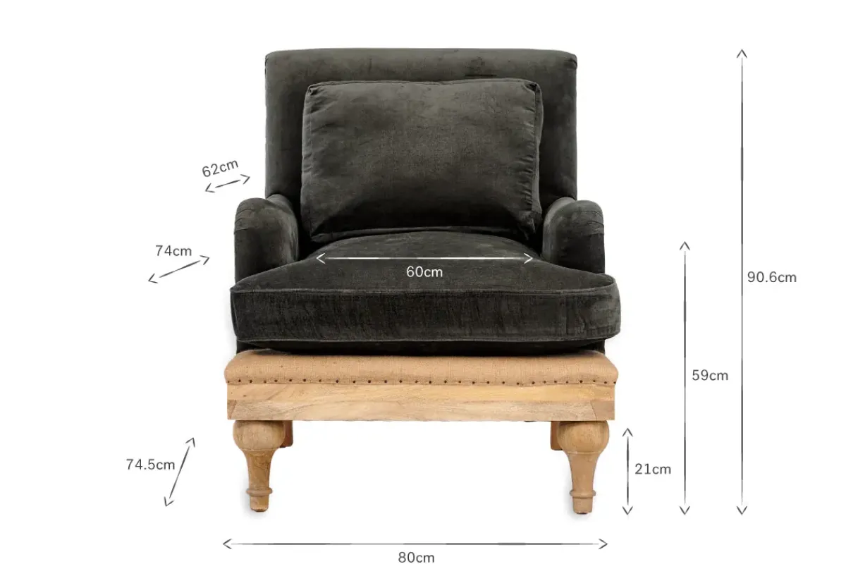 Living|Armchairs^Nkuku Abe Deconstructed Velvet Armchair - Moss Moss Green