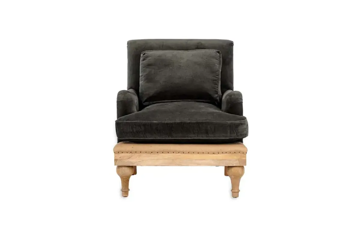 Living|Armchairs^Nkuku Abe Deconstructed Velvet Armchair - Moss Moss Green