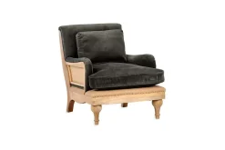 Living|Armchairs^Nkuku Abe Deconstructed Velvet Armchair - Moss Moss Green