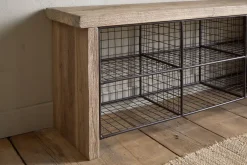 Hallway & Bootroom|Benches^Nkuku Abha Reclaimed Wood & Iron Storage Bench - Natural