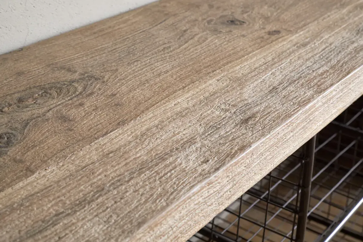 Hallway & Bootroom|Benches^Nkuku Abha Reclaimed Wood & Iron Storage Bench - Natural