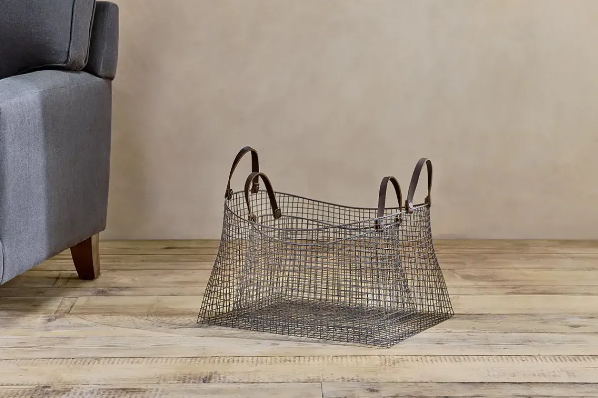 Baskets^Nkuku Adah Iron Baskets - Brown (Set of 2)
