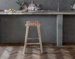 Kitchen & Dining|Bar Stools & Bar Chairs^Nkuku Adembi Woven Leather Counter Stool