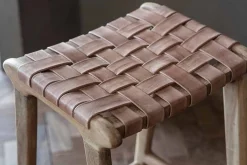 Kitchen & Dining|Bar Stools & Bar Chairs^Nkuku Adembi Woven Leather Counter Stool