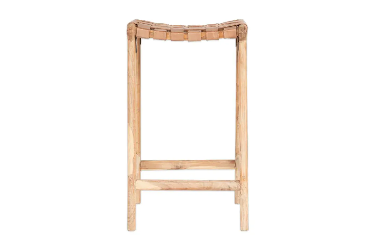Kitchen & Dining|Bar Stools & Bar Chairs^Nkuku Adembi Woven Leather Counter Stool