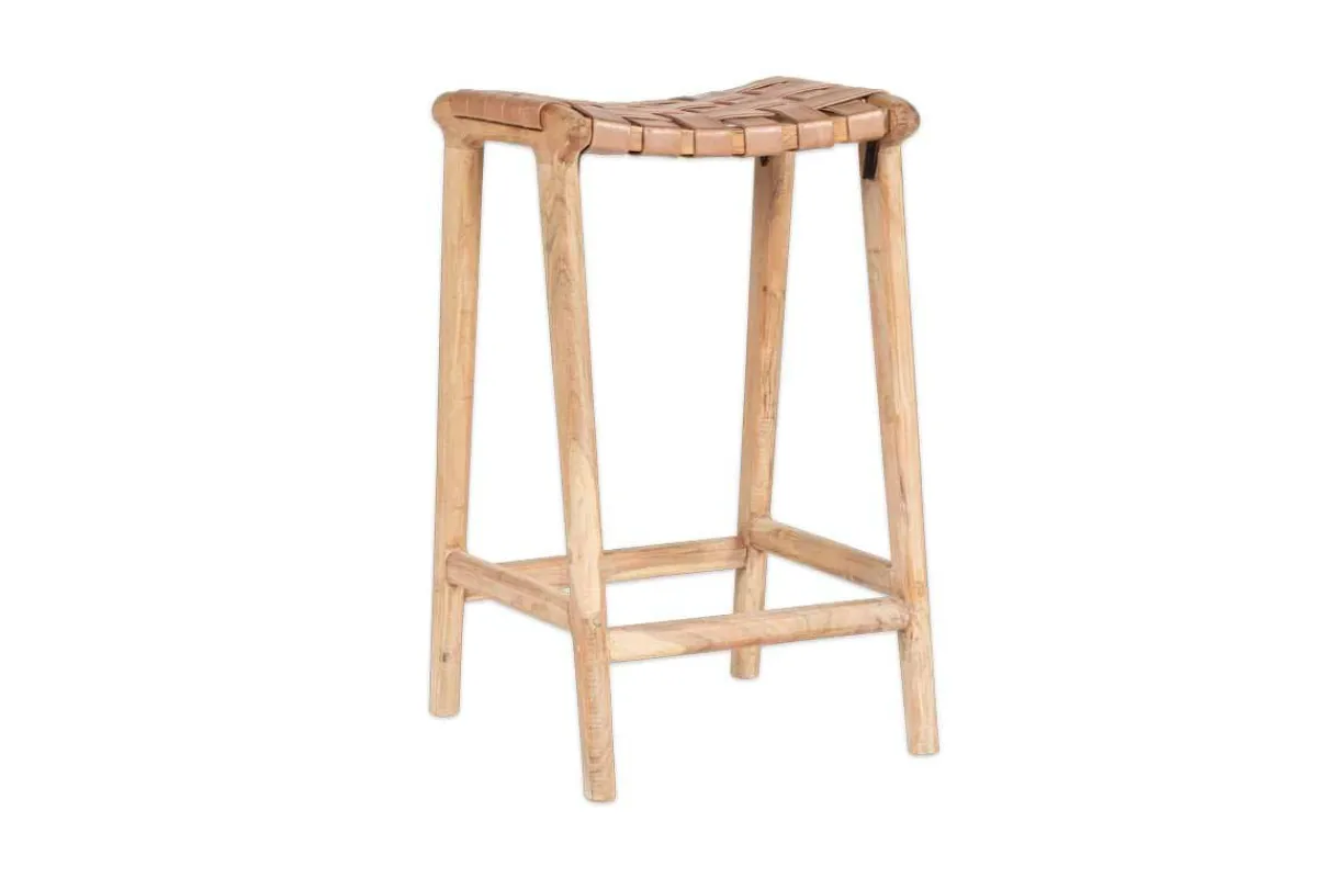 Kitchen & Dining|Bar Stools & Bar Chairs^Nkuku Adembi Woven Leather Counter Stool