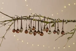 Baubles & Tree Decorations|Winter Berries^Nkuku Adisa Bauble Jar - (Set of 16) Antique Gold & Rust