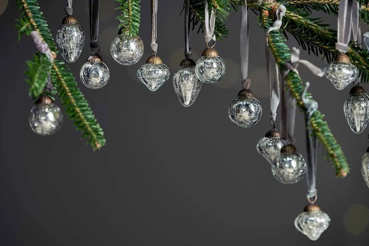 Baubles & Tree Decorations|Shades Of Nature^Nkuku Adisa Bauble Jar - (Set of 16) Antique Silver