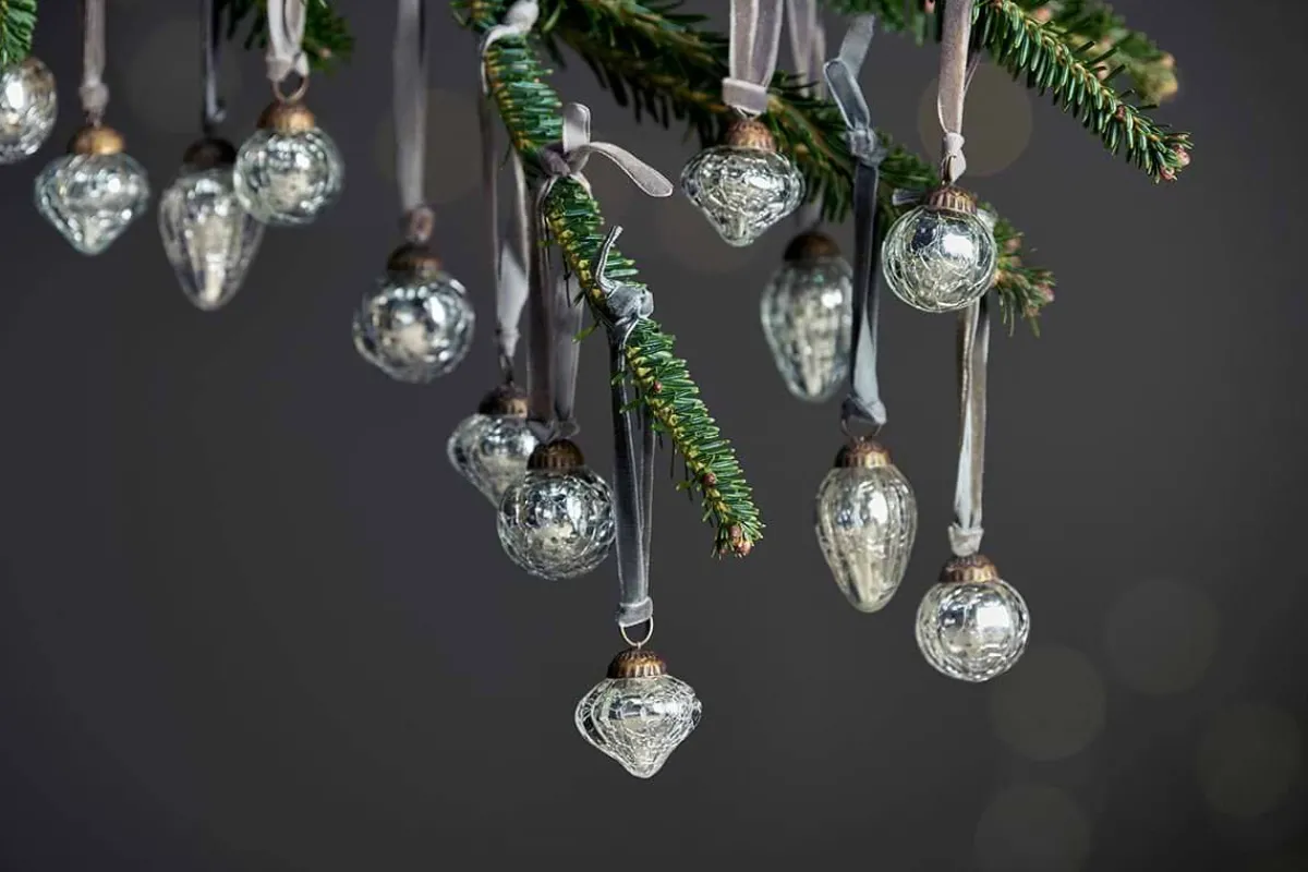 Baubles & Tree Decorations|Shades Of Nature^Nkuku Adisa Bauble Jar - (Set of 16) Antique Silver