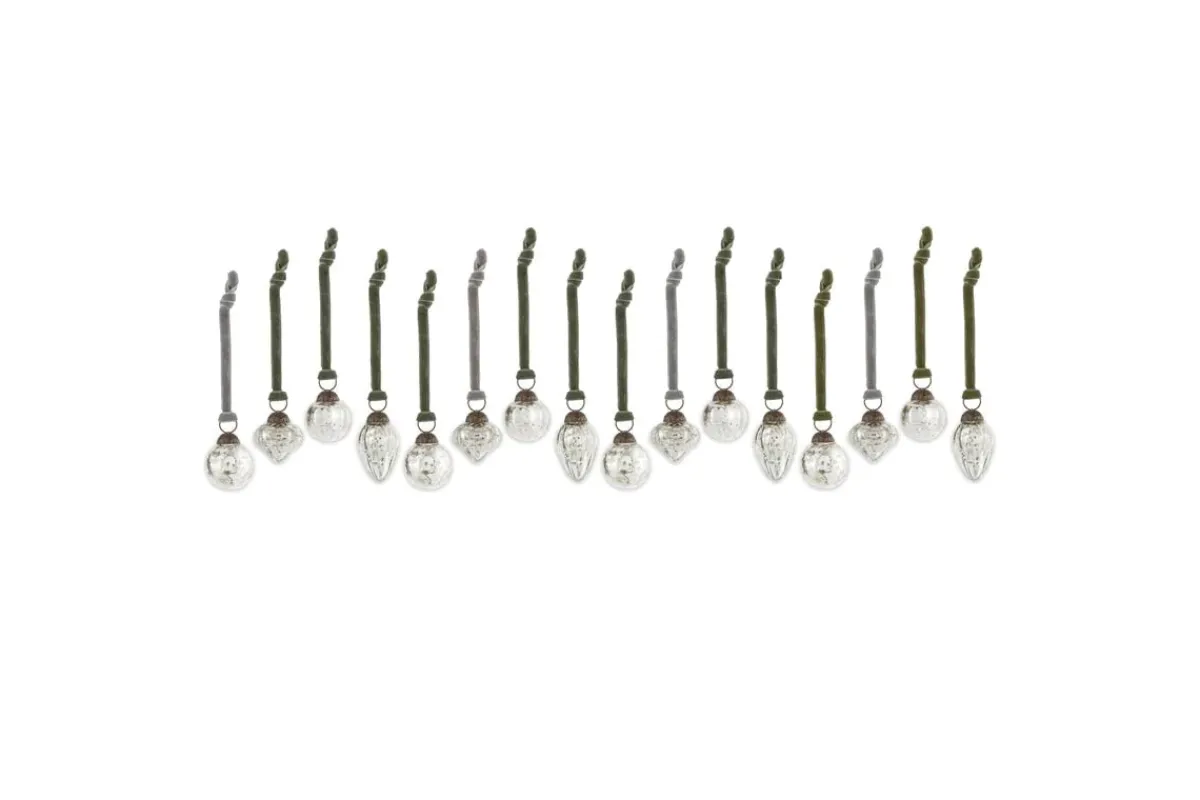 Baubles & Tree Decorations|Shades Of Nature^Nkuku Adisa Bauble Jar - (Set of 16) Antique Silver