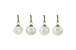 Baubles & Tree Decorations|New Christmas^Nkuku Adoya Baubles - Aged Nickel (Set of 4)