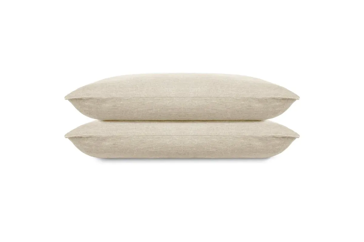 Bedroom Textiles|Cushions^Nkuku Adya Linen Housewife Pillowcase Pair - Natural