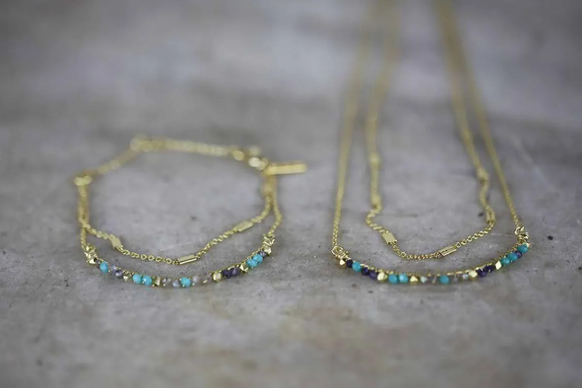 Jewellery & Jewellery Boxes|Jewellery^Nkuku Aja Lolite, Labradorite And Chalcedony Necklace