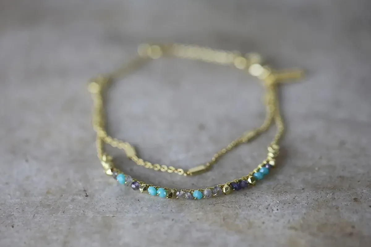Jewellery & Jewellery Boxes|Jewellery^Nkuku Aja Lolite, Labradorite And Chalcedony Bracelet