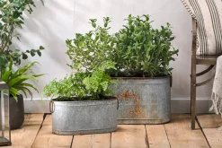 Garden Planters|Garden Décor^Nkuku Akasa Trough Planter - Zinc