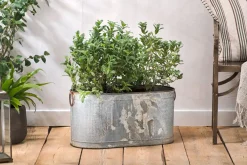 Garden Planters|Garden Décor^Nkuku Akasa Trough Planter - Zinc