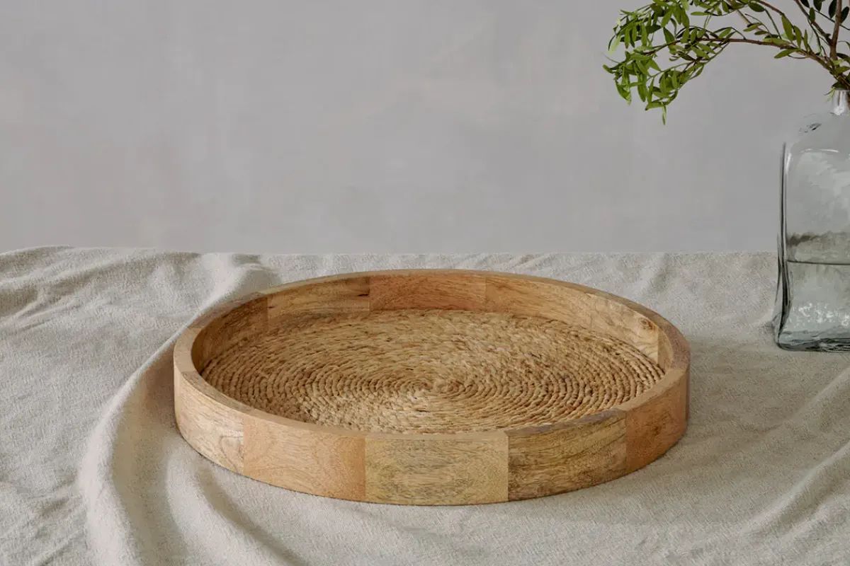 Garden Décor|Trays & Platters^Nkuku Akila Mango Wood Tray - Natural