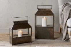 Fireside|Lanterns^Nkuku Akoko Wide Lantern - Brown Patina
