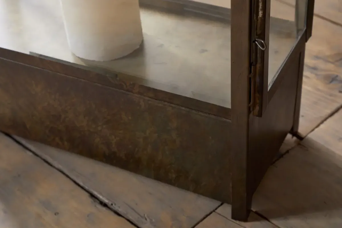 Fireside|Lanterns^Nkuku Akoko Wide Lantern - Brown Patina