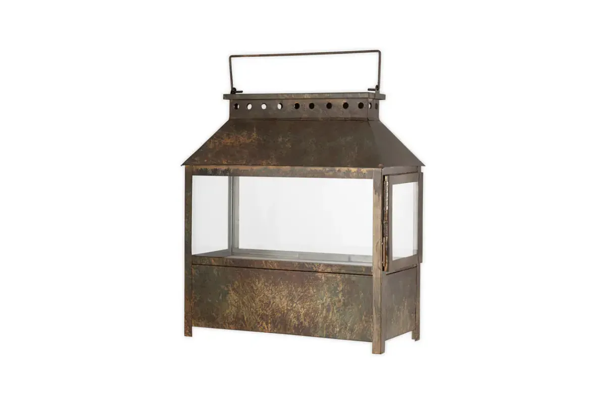 Fireside|Lanterns^Nkuku Akoko Wide Lantern - Brown Patina