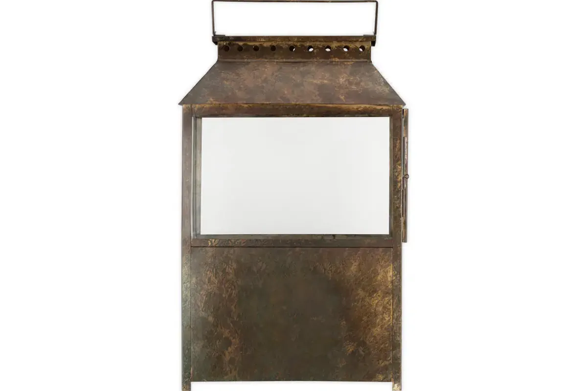 Fireside|Lanterns^Nkuku Akoko Wide Lantern - Brown Patina