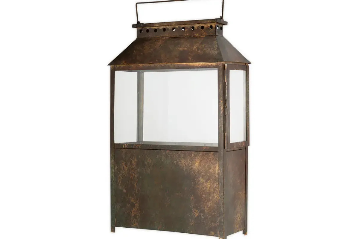 Fireside|Lanterns^Nkuku Akoko Wide Lantern - Brown Patina