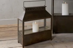 Fireside|Lanterns^Nkuku Akoko Wide Lantern - Brown Patina