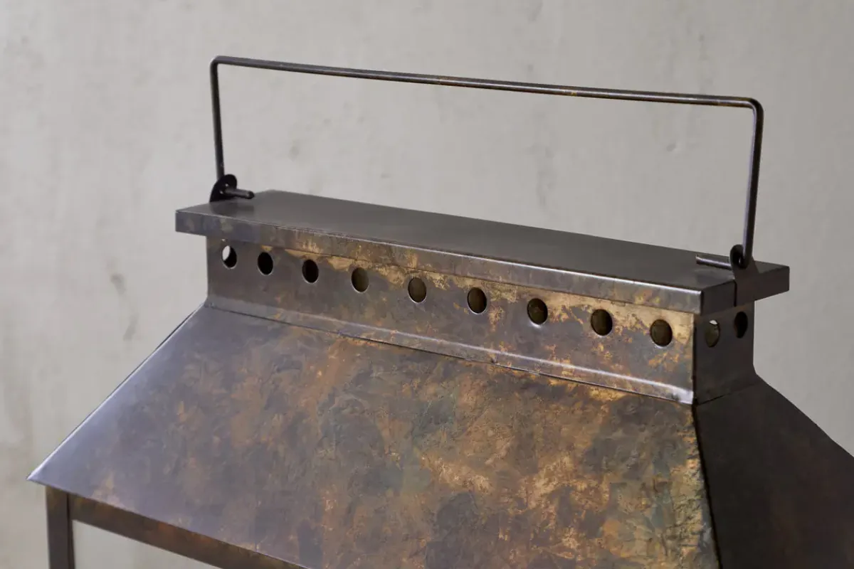 Fireside|Lanterns^Nkuku Akoko Wide Lantern - Brown Patina