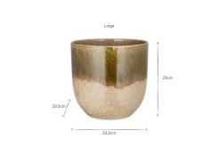 Indoor Planters^Nkuku Almeida Reactive Glaze Plant Pot - Olive & Natural
