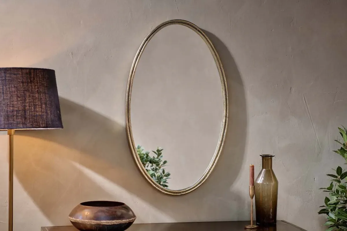 Round Mirrors|Wall Mirrors^Nkuku Almora Oval Mirror