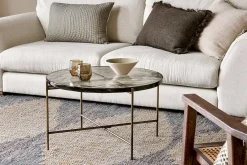 Living|Coffee Tables^Nkuku Aluva Glass Coffee Table - Clear & Antique Brass