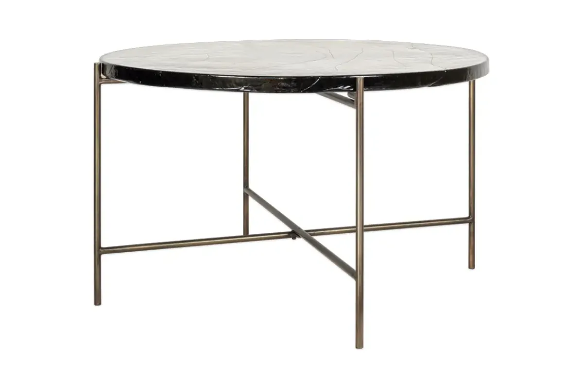 Living|Coffee Tables^Nkuku Aluva Glass Coffee Table - Clear & Antique Brass